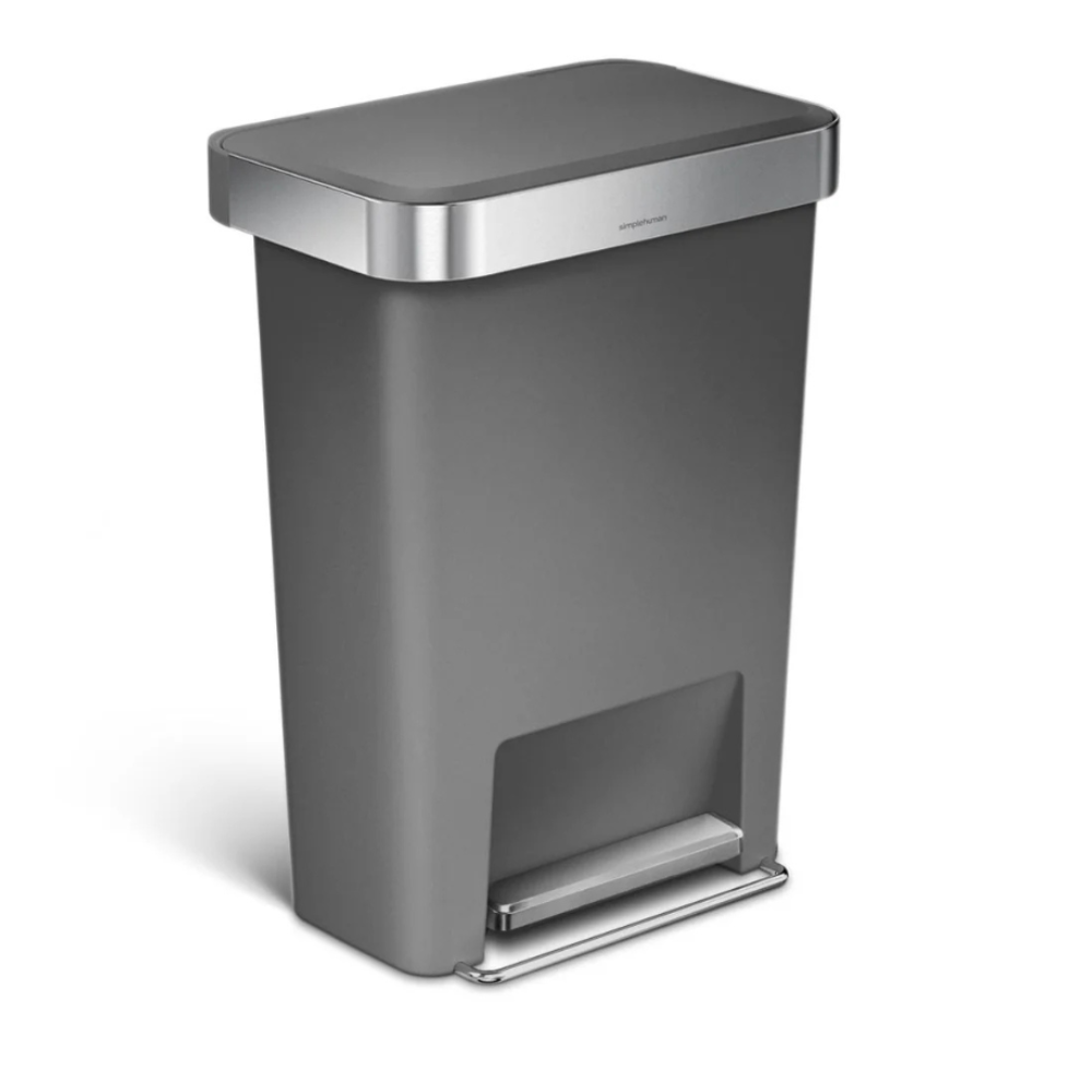 Simplehuman rectangular pedal bin with liner pocket 45L