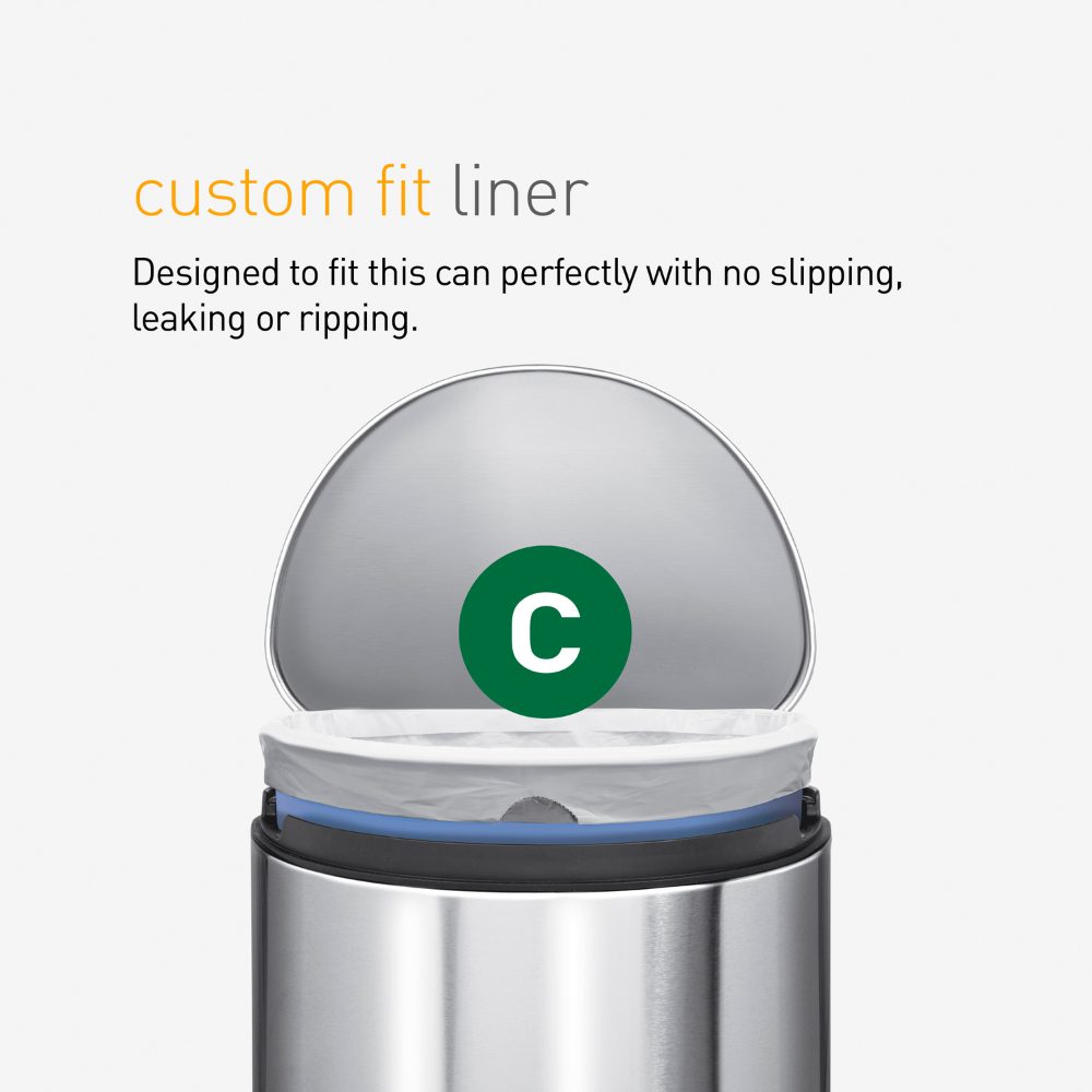 Simplehuman code C custom fit bin liners, 3 x pack of 20 (60 liners)