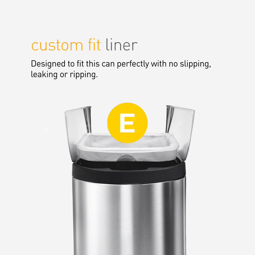 Simplehuman code E custom fit bin liners, 3 x pack of 20 (60 liners)