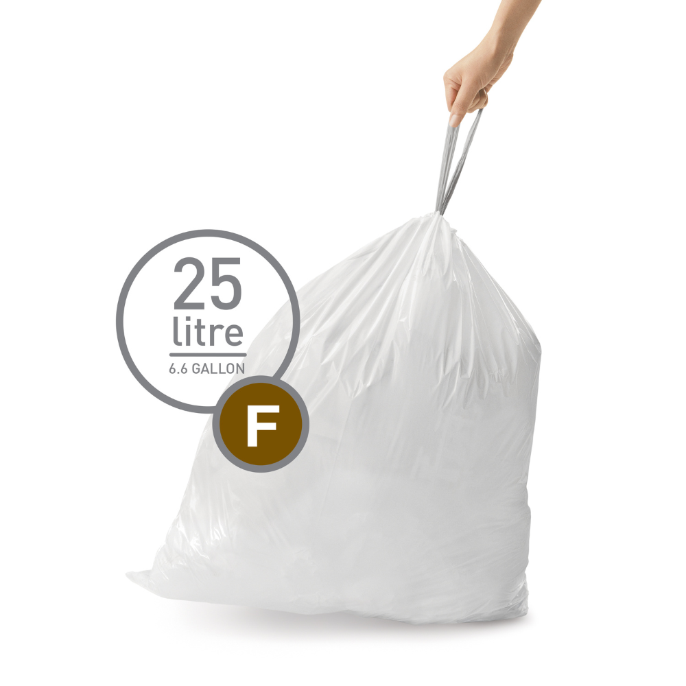 Simplehuman code F custom fit bin liners, 3 x pack of 20 (60 liners)