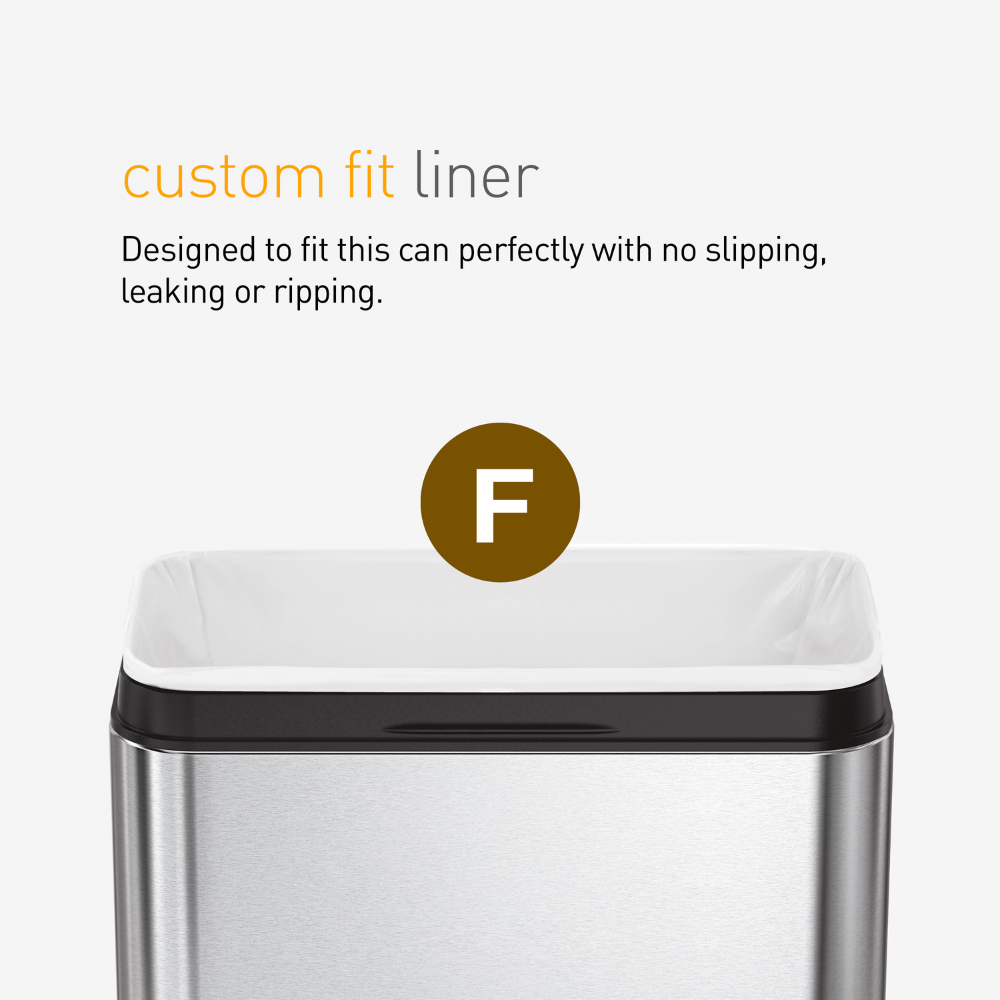 Simplehuman code F custom fit bin liners, 3 x pack of 20 (60 liners)