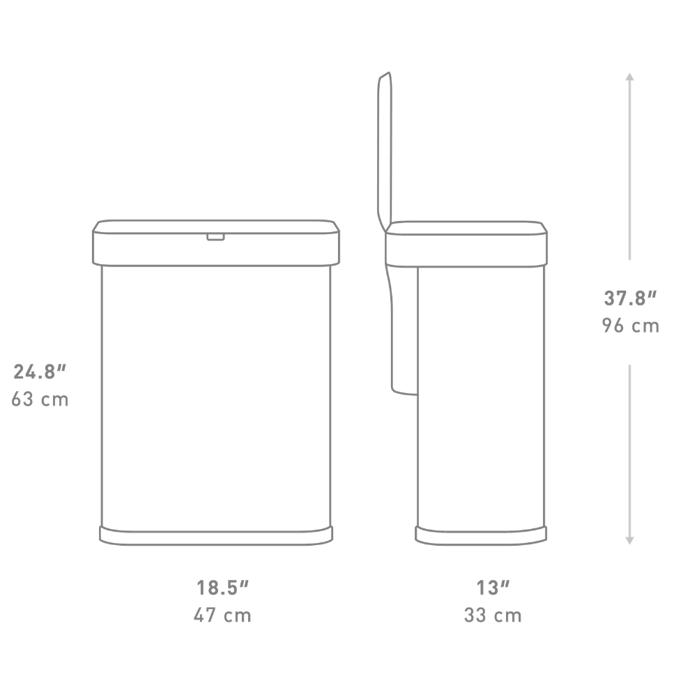 Simplehuman Rectangular Sensor Bin 58L
