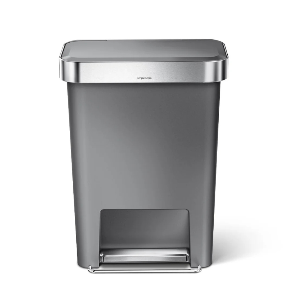 Simplehuman rectangular pedal bin with liner pocket 45L