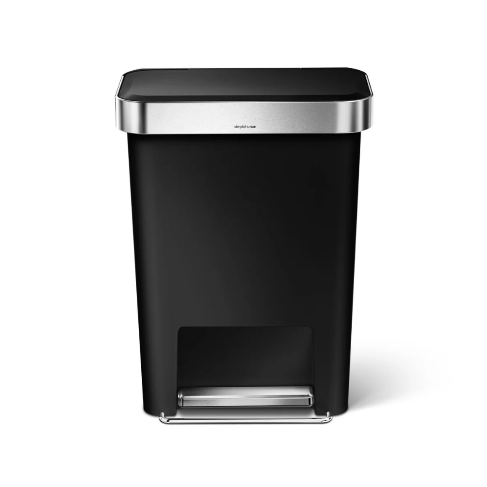 Simplehuman rectangular pedal bin with liner pocket 45L