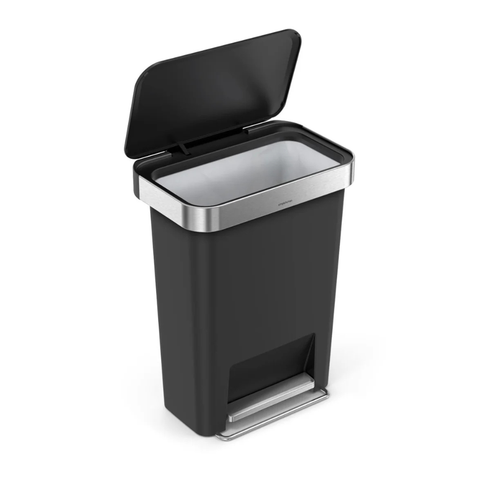 Simplehuman rectangular pedal bin with liner pocket 45L