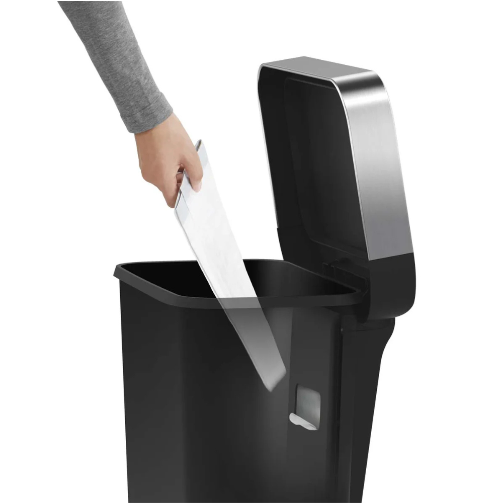 Simplehuman rectangular pedal bin with liner pocket 45L