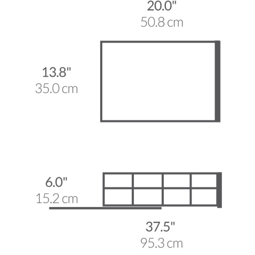Simplehuman 35cm pull-out cabinet organiser, grey plastic with heavy-gauge steel frame