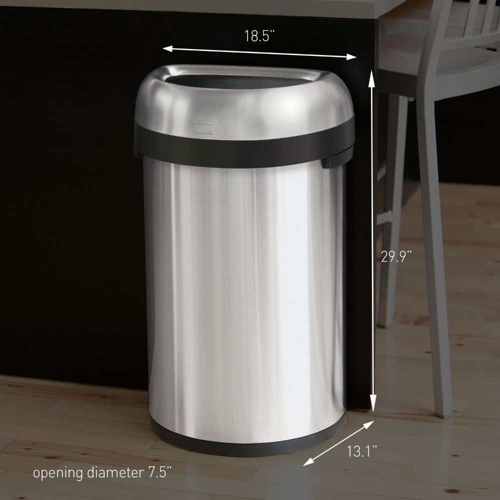 Simplehuman semi-round open bin 60L
