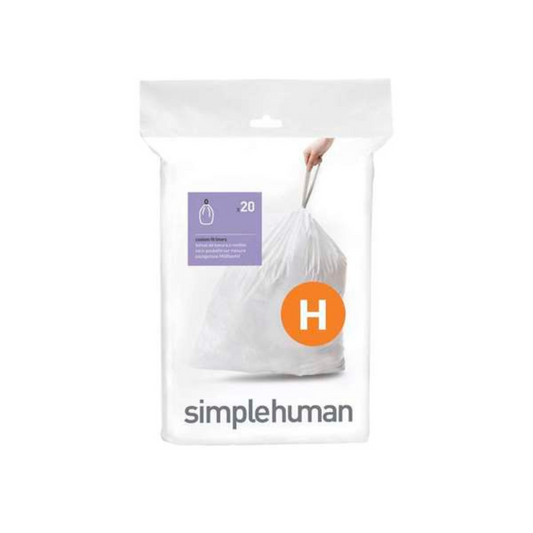 Simplehuman code H custom fit bin liners, pack of 20