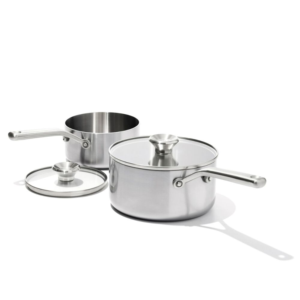 OXO Stainless Steel Mira Series Σετ Κατσαρόλες 1.6L και 3.1L με Καπάκι