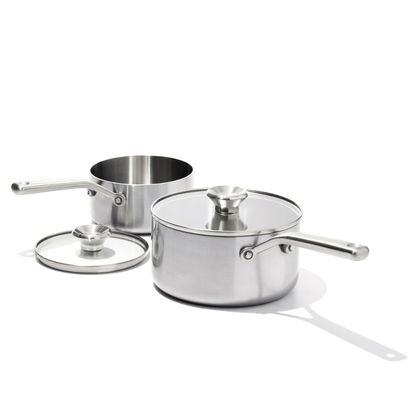 OXO Stainless Steel Mira Series Σετ Κατσαρόλες 1.6L και 3.1L με Καπάκι