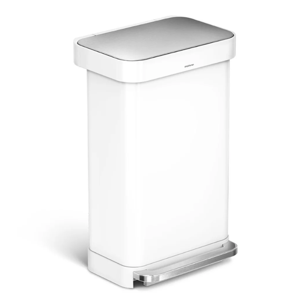 Simplehuman rectangular pedal bin with liner pocket 45L