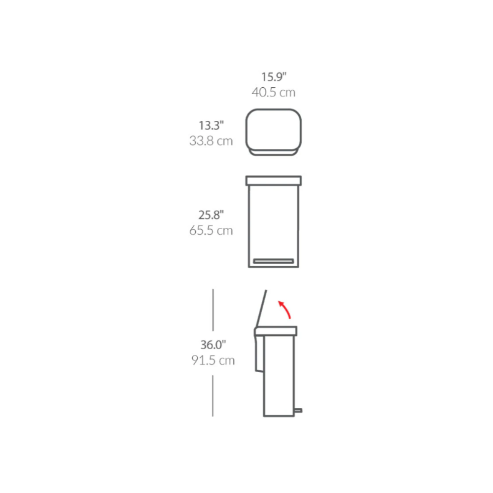 Simplehuman rectangular step can with liner  pocket 45L