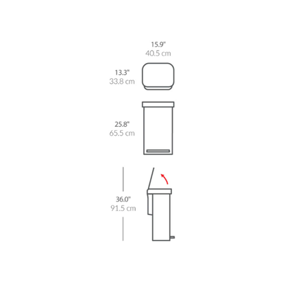 Simplehuman rectangular step can with liner  pocket 45L