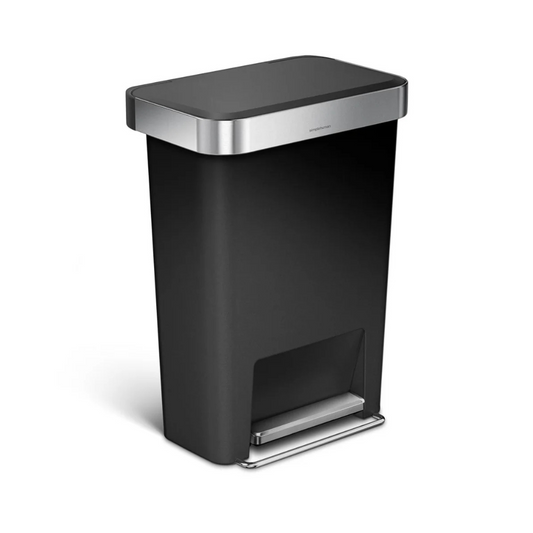 Simplehuman rectangular pedal bin with liner pocket 45L