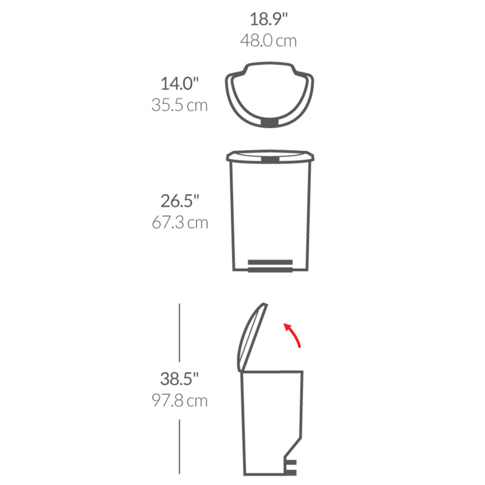 Simplehuman semi-round sensor bin 50L