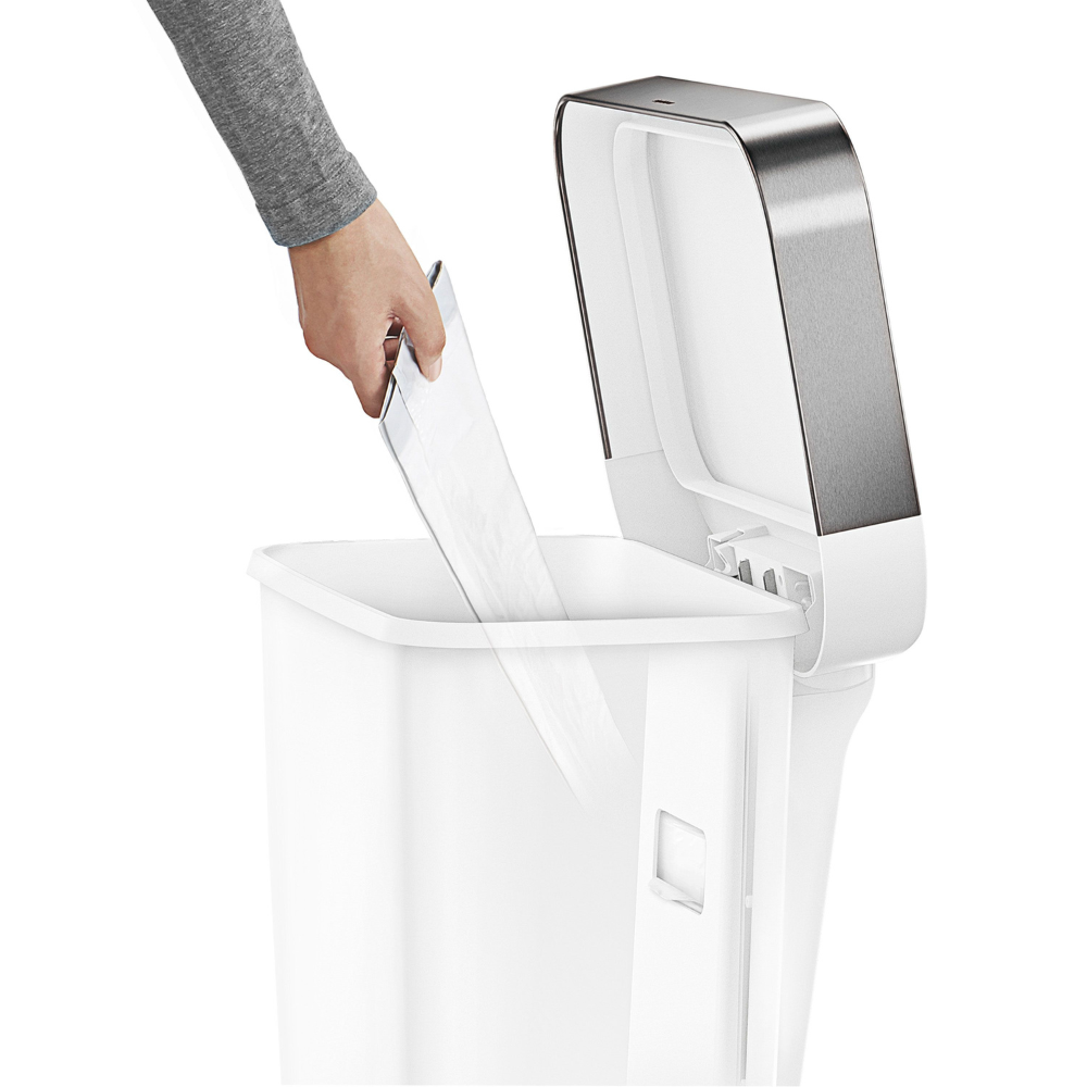 Simplehuman rectangular pedal bin with liner pocket 45L