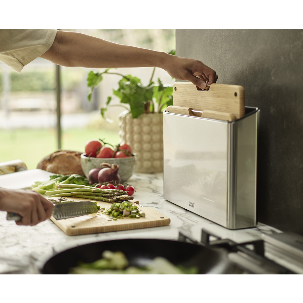 Joseph Joseph Folio™ Steel Bamboo  Σετ 3 Τεμαχίων Επιφάνειας Κοπής