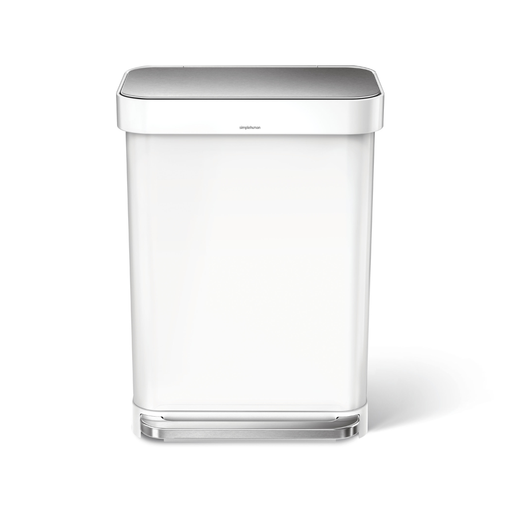 Simplehuman rectangular pedal bin with liner pocket 55L