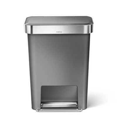 Simplehuman rectangular pedal bin with liner pocket 45L