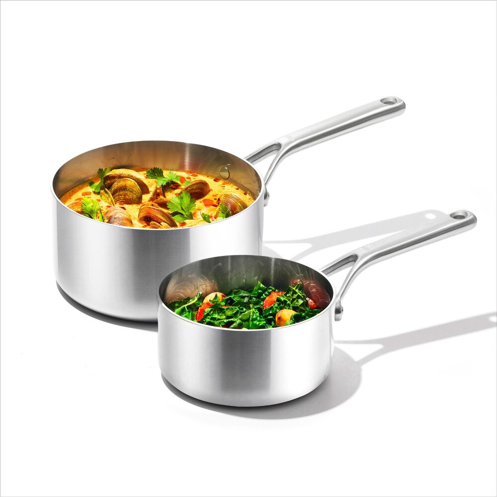 OXO Stainless Steel Mira Series Σετ Κατσαρόλες 1.6L και 3.1L με Καπάκι