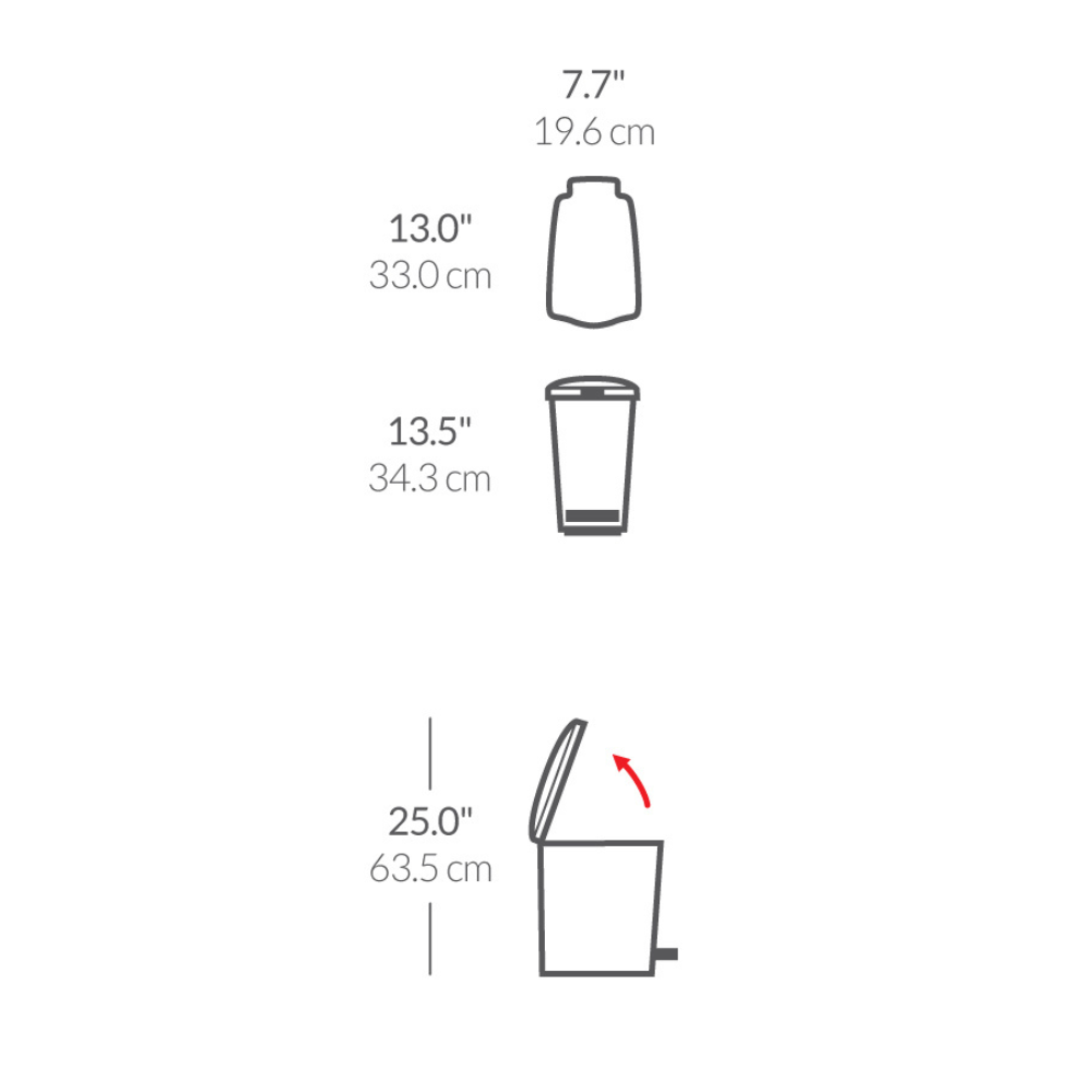 Simplehuman slim pedal bin 10L