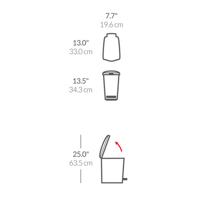 Simplehuman slim pedal bin 10L
