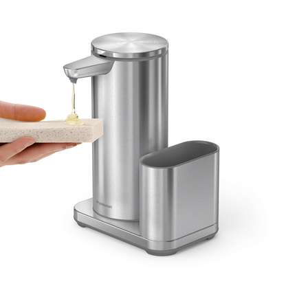 Simplehuman rechargeable liquid sensor pump with caddy