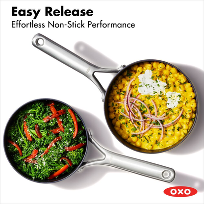 OXO Professional Σετ 2 Κεραμικές Αντικολλητικές Κατσαρόλες 1.6L & 2.2L με Καπάκια