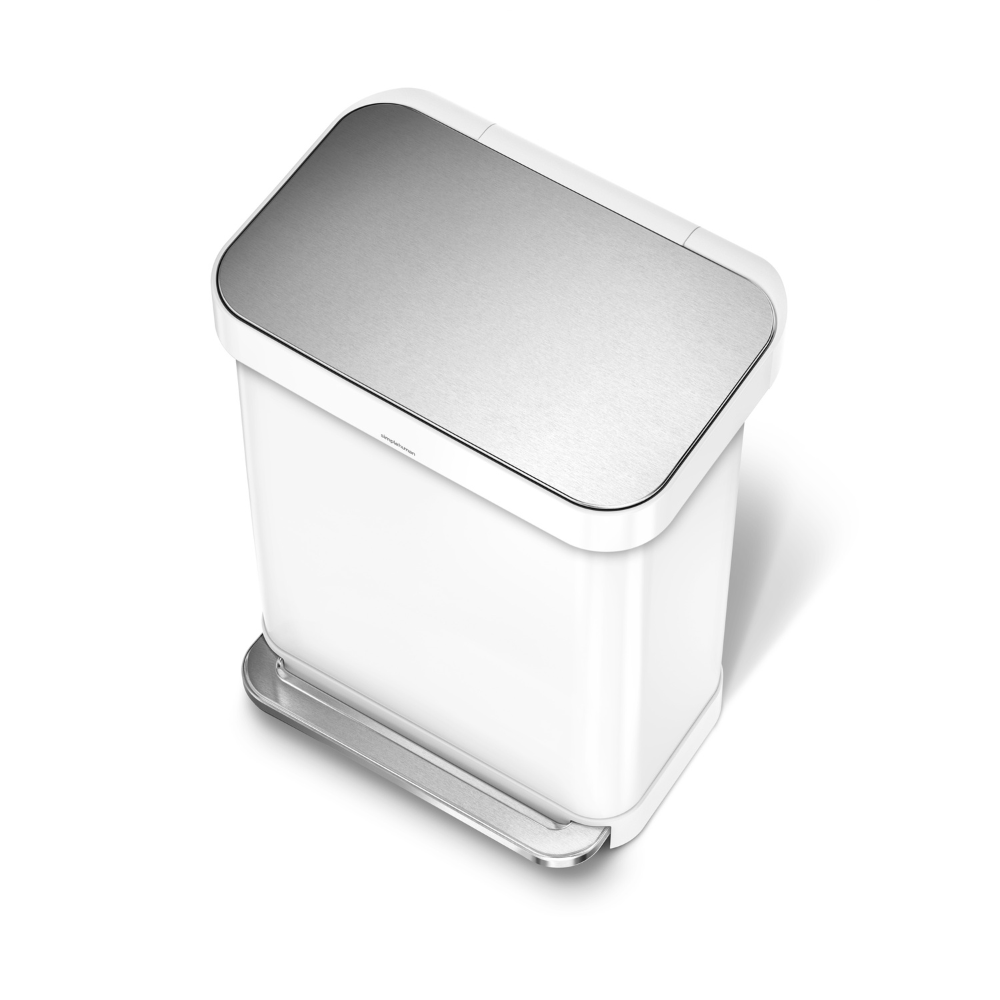 Simplehuman rectangular pedal bin with liner pocket 55L