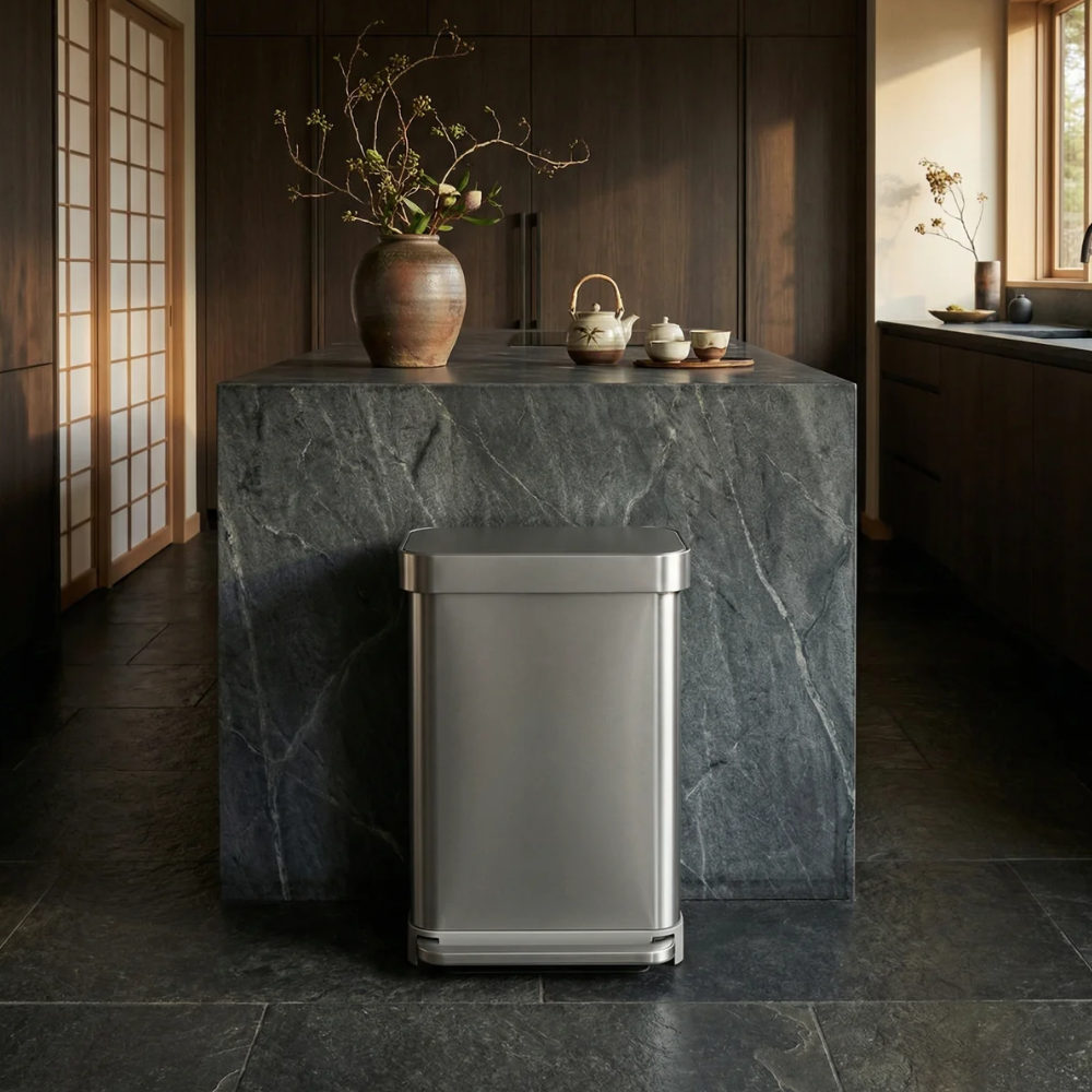 Simplehuman rectangular step can with liner  pocket 45L