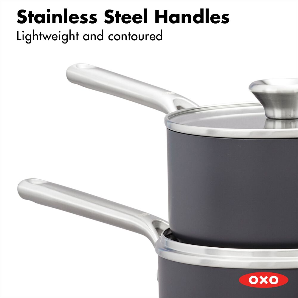 OXO Professional Σετ 2 Κεραμικές Αντικολλητικές Κατσαρόλες 1.6L & 2.2L με Καπάκια