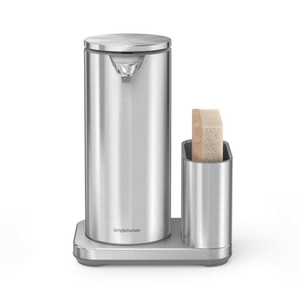 Simplehuman rechargeable liquid sensor pump with caddy