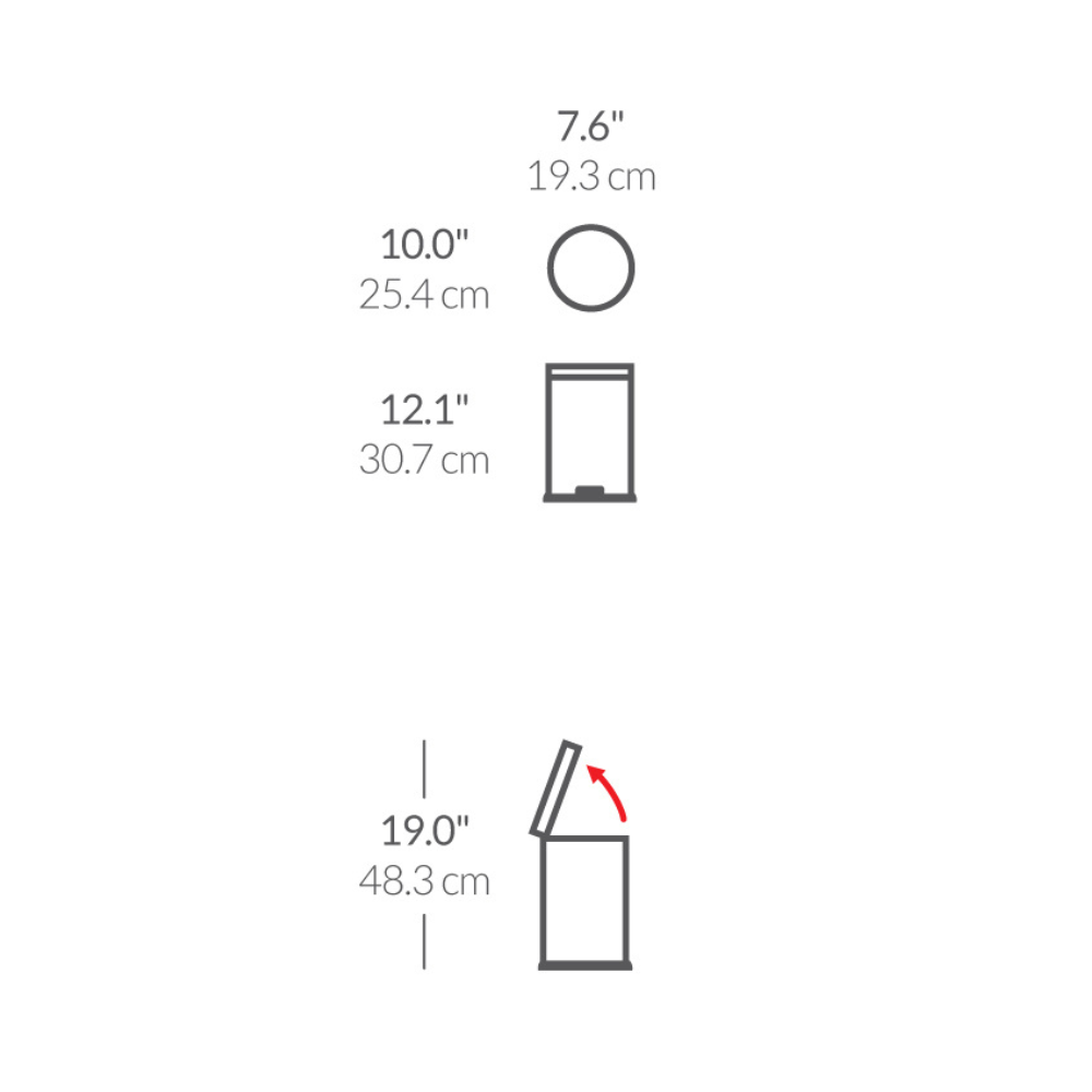 Simplehuman round pedal bin 4.5L