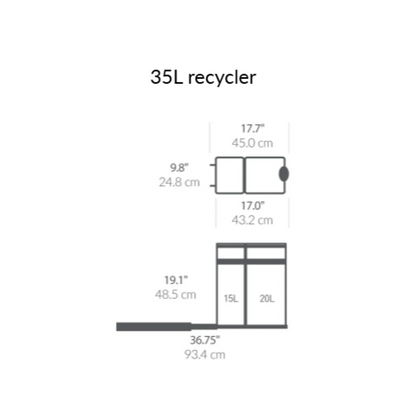 Simplehuman under-counter pull-out recycler 35L