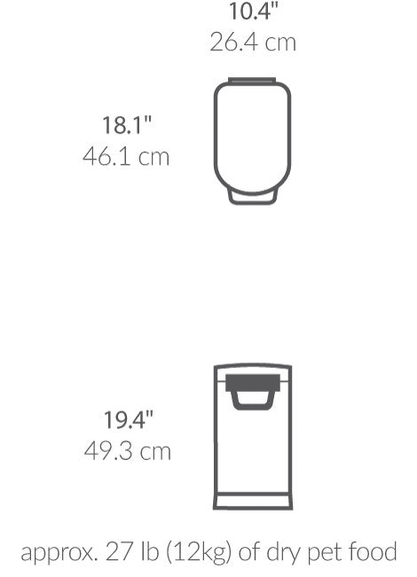 Simplehuman medium pet food bin, matte black steel