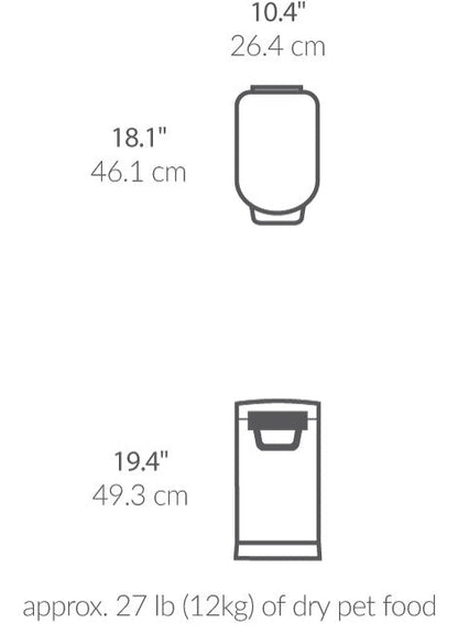 Simplehuman medium pet food bin, matte black steel