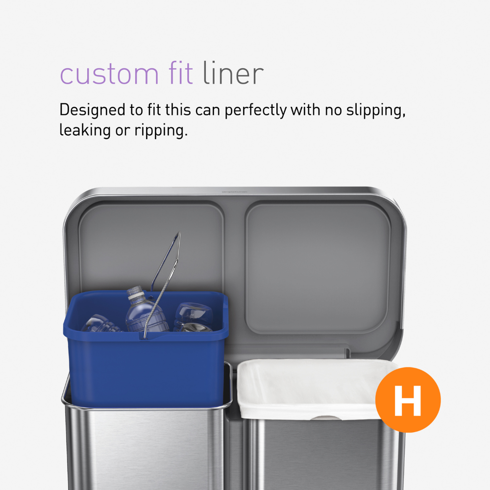 Simplehuman recycler rectangular step bin 58L
