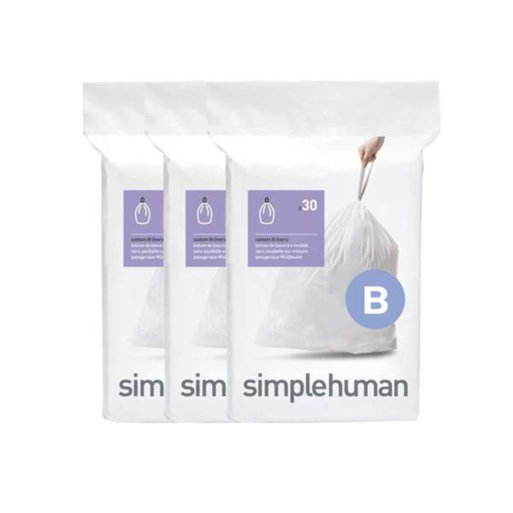 Simplehuman code B custom fit liners, 3 x pack of 30 (90 liners)