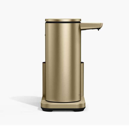 Simplehuman rechargeable liquid sensor pump w/ caddy, matte gold