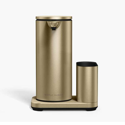 Simplehuman rechargeable liquid sensor pump w/ caddy, matte gold